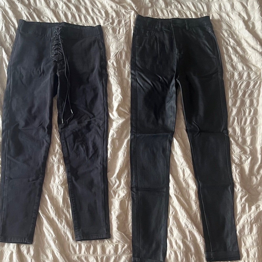 Black High-Waisted Pants Set